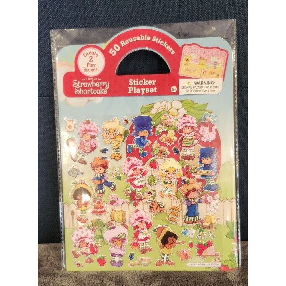 Strawberry Shortcake‎ Puffy Sticker Playset 50 Reusable Stickers NEW Retro